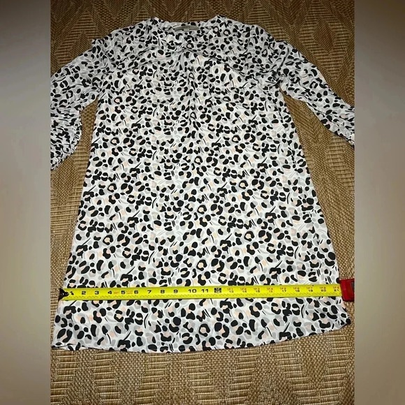Ann Taylor Loft Women's Petite Long Sleeve Animal Print Mini Dress, Size Small - Picture 7 of 11
